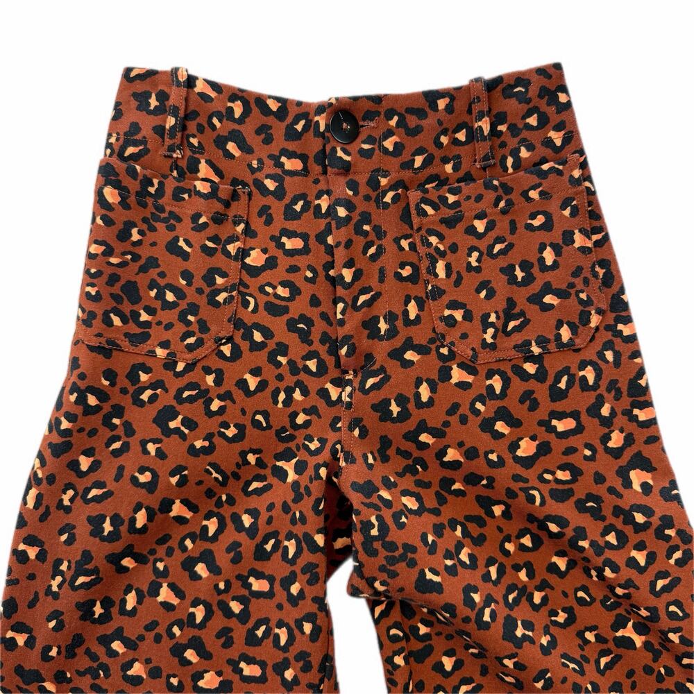 Anthropologie Maeve The Colette Brown Leopard Spotted High Rise Ponte Pants - Picture 3 of 9